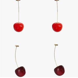 Cherry drop earrings - 2 pairs